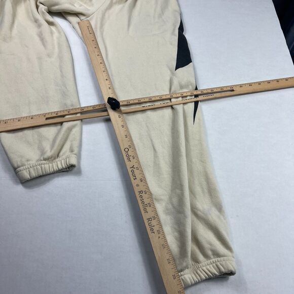 Aviator Nation Cream Logo Graphic Jogger Sweatpants Lounge Streetwear XS FLAW - Picture 5 of 12
